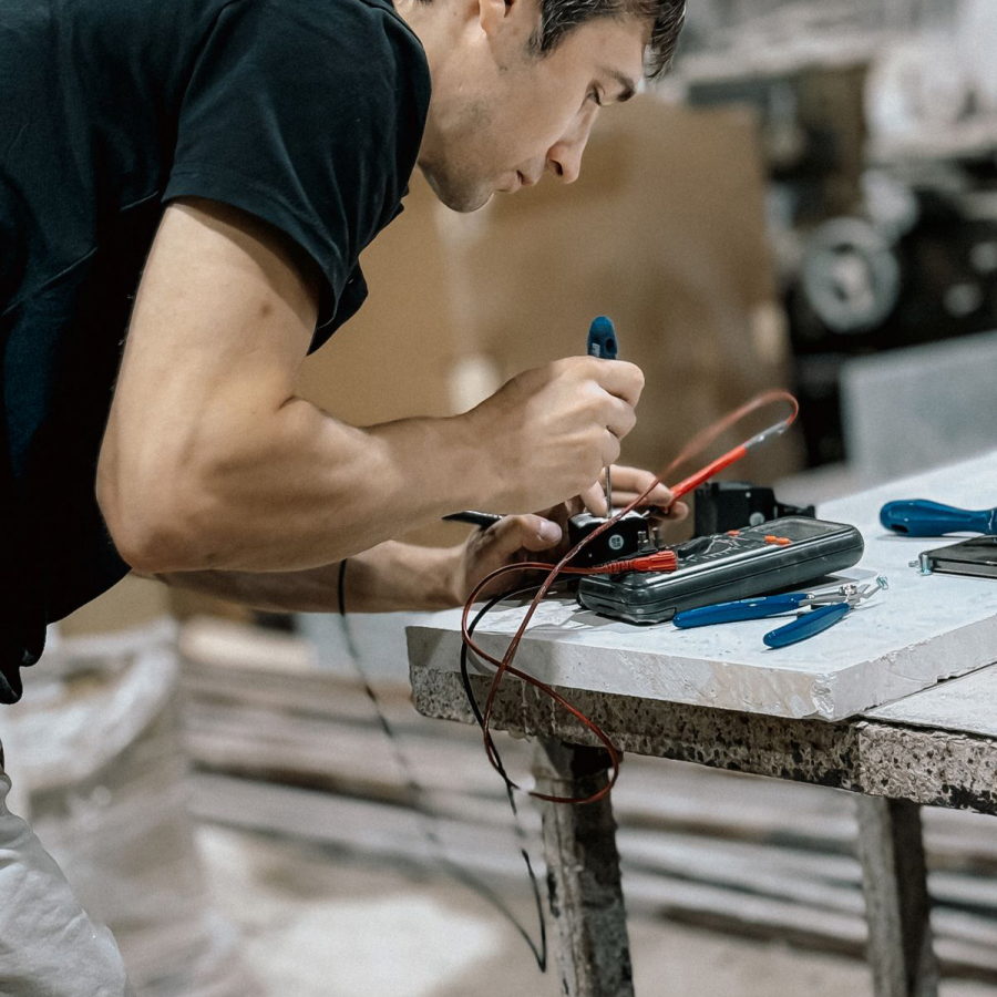 Electrician at work